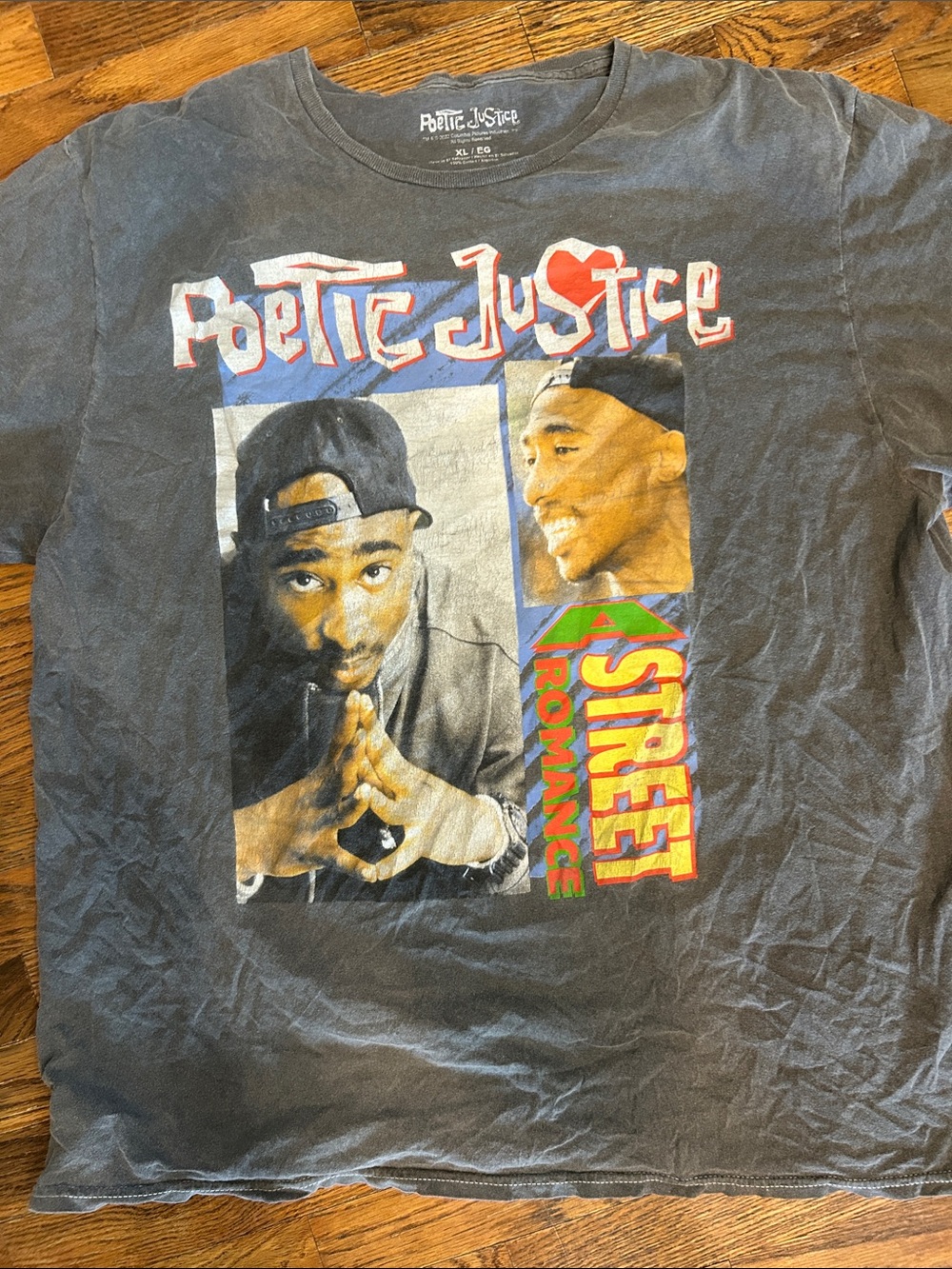 Poetic Justice Short Sleeve Graphic Tee - Charcoal Black